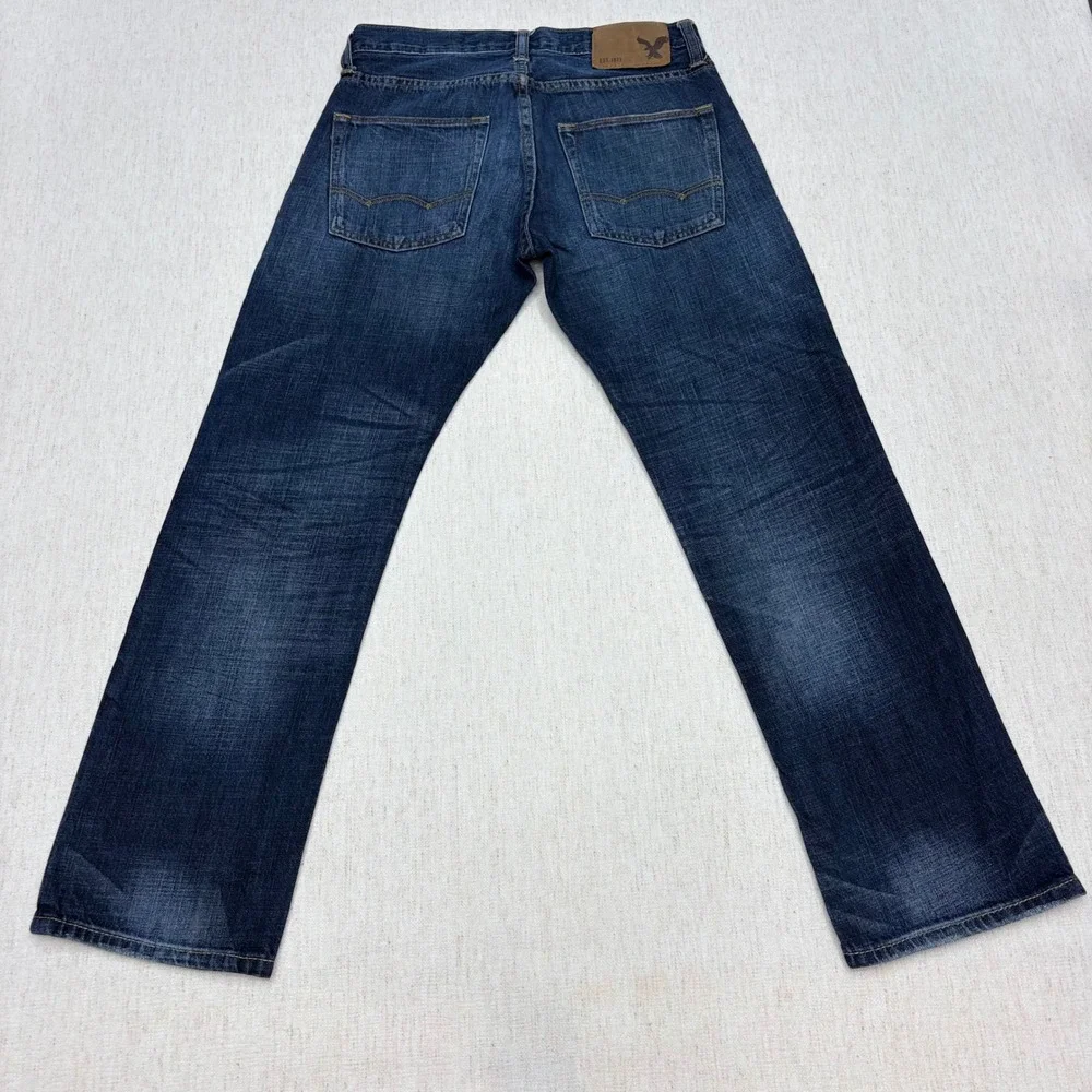 American Eagle Slim Straight Dark Wash Jeans Mens 26x28 100% Cotton Made In 2013